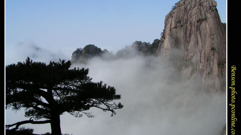 黄山云海,奇松怪石,云海翻腾